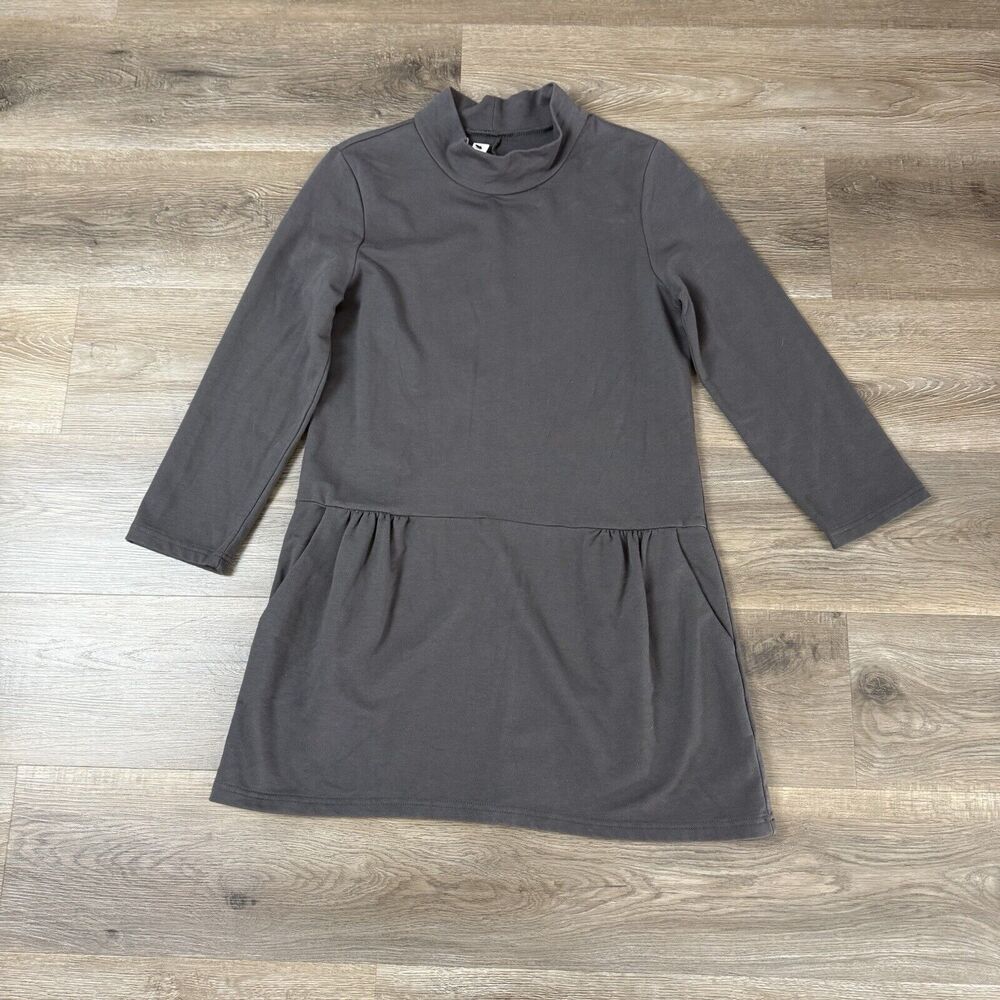 Free People Dress Womens Large Grey FP Mod Tunic Minimal Boho Modest Lagenlook